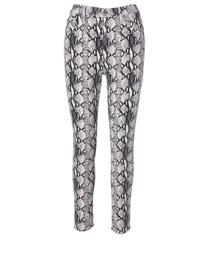 Ali High-Waisted Skinny Jeans Python Print