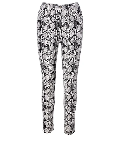 Ali High-Waisted Skinny Jeans Python Print