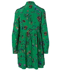 Silk Shirt Dress Floral Print
