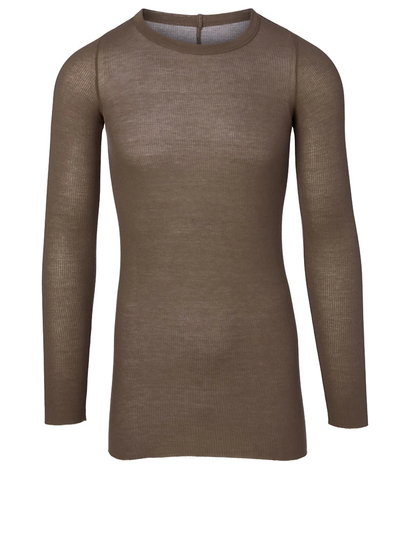 Silk-Blend Long-Sleeve T-Shirt
