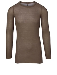 Silk-Blend Long-Sleeve T-Shirt
