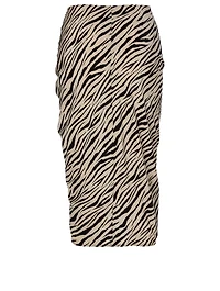 Metz Silk-Blend Skirt Tiger Print
