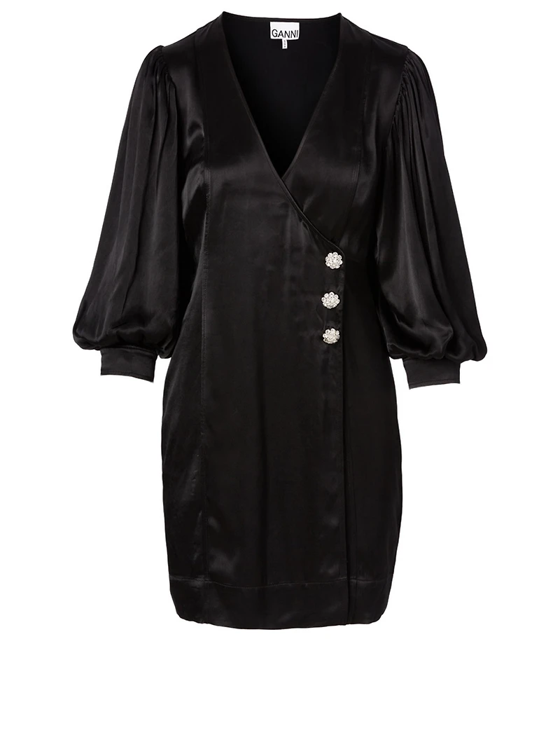 Satin Wrap Dress