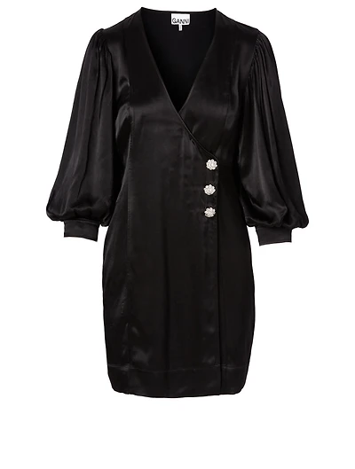 Satin Wrap Dress