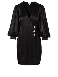 Satin Wrap Dress