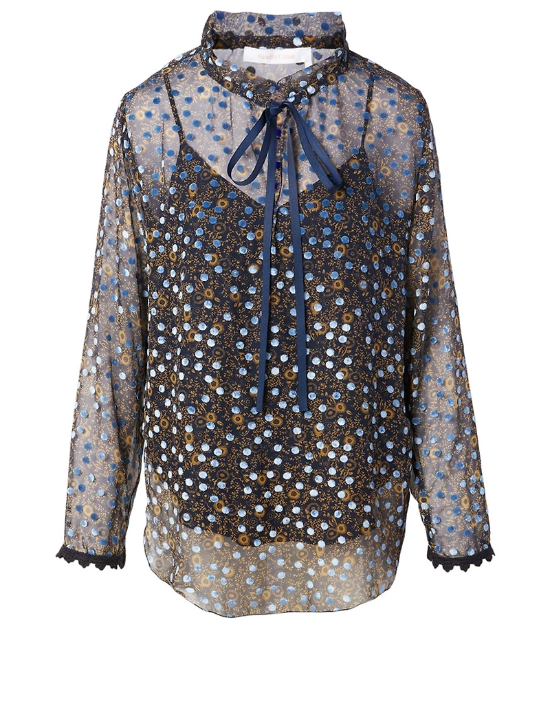 Silk Burnout Blouse