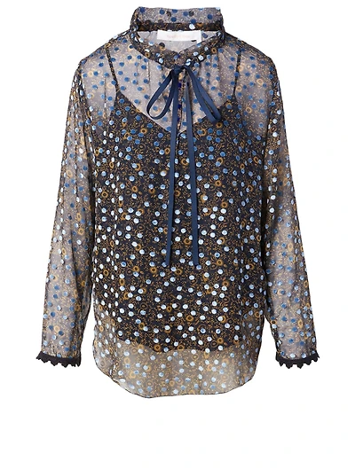 Silk Burnout Blouse