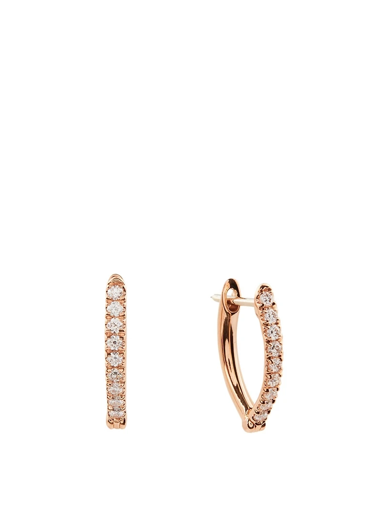 Small 18K Rose Gold Cristina Earrings With Diamonds