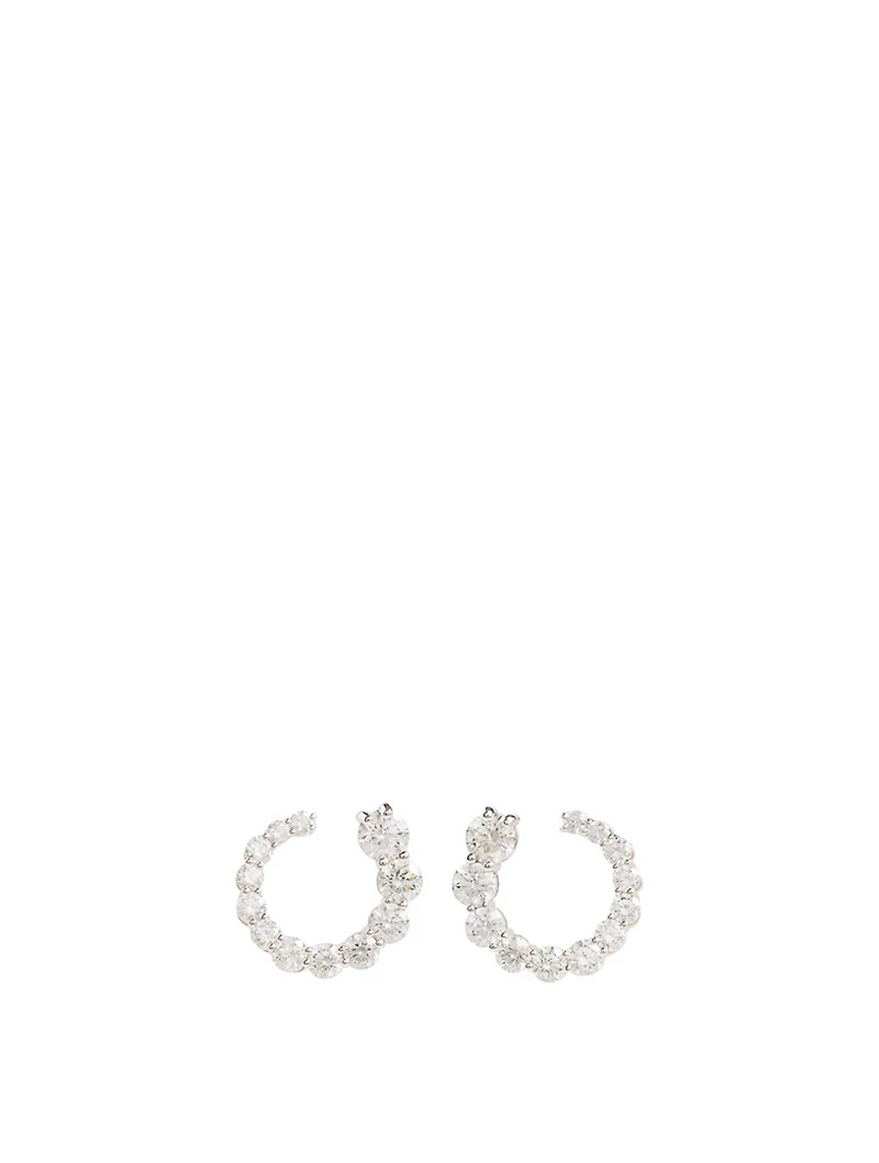 Aria 18K White Gold Earwraps With Diamonds