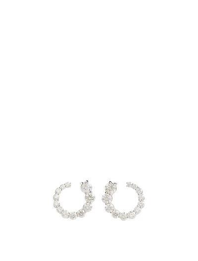 Aria 18K White Gold Earwraps With Diamonds