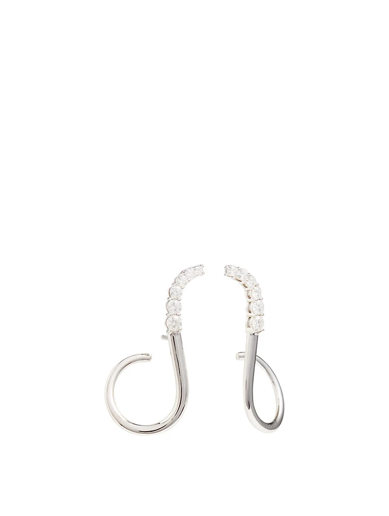 Aria Grace 18K White Gold Earrings With Diamonds