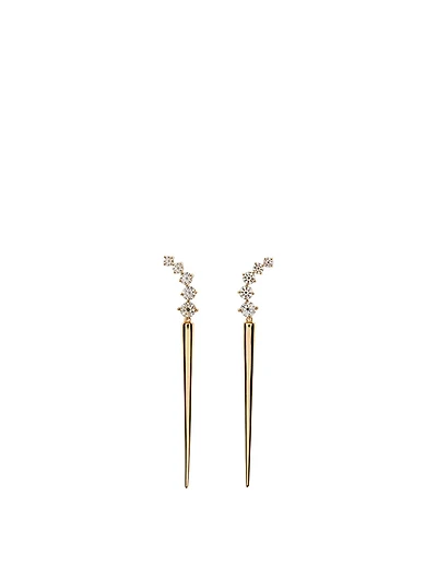 Aria 18K Gold Dagger Earrings With Diamonds