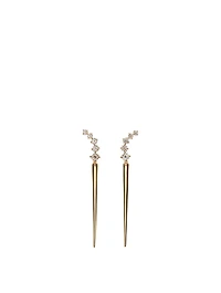 Aria 18K Gold Dagger Earrings With Diamonds