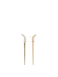 Aria 18K Gold Dagger Earrings With Diamonds