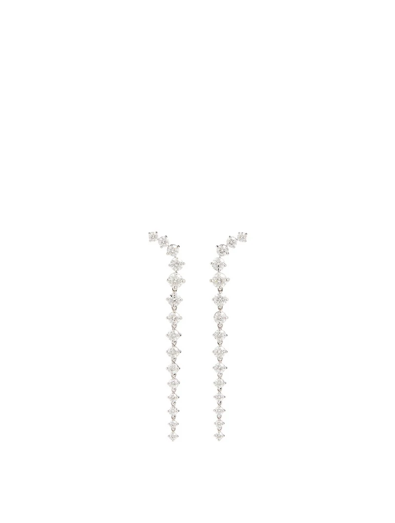 Aria 18K White Gold Dagger Earrings With Diamonds