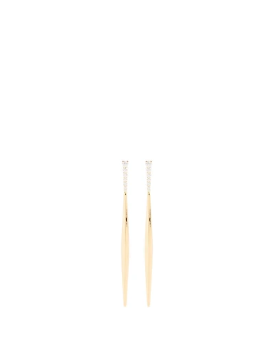 Aria 18K Gold Stiletto Earrings With Diamonds