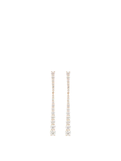Small Aria 18K Rose Gold Stiletto Earrings With Diamonds