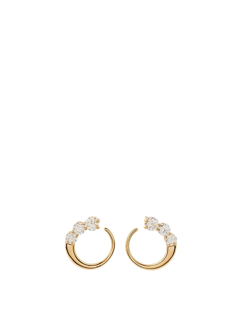 Aria 18K Gold Earwraps With Diamonds