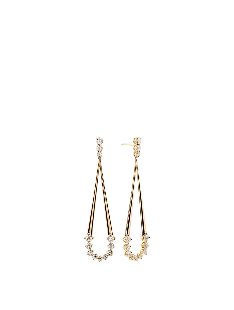 Aria Jane 18K Gold Earrings With Diamonds
