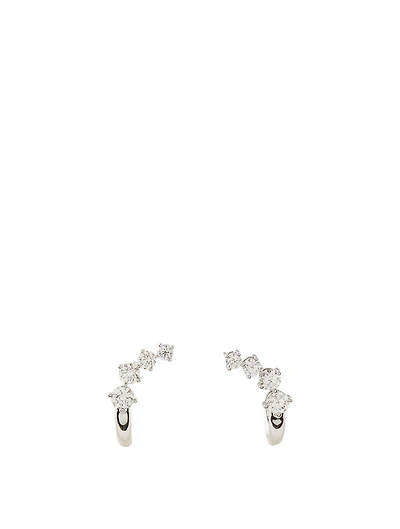 Aria 18K Gold Huggie Hoop Dagger Earrings With Diamonds