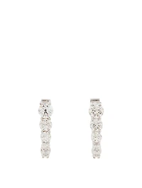 Aria 18K White Gold Huggie U Hoop Earrings With Diamonds