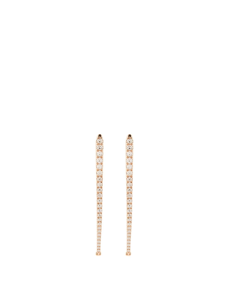 Extra Large Cristina 18K Rose Gold Earrings With Diamonds