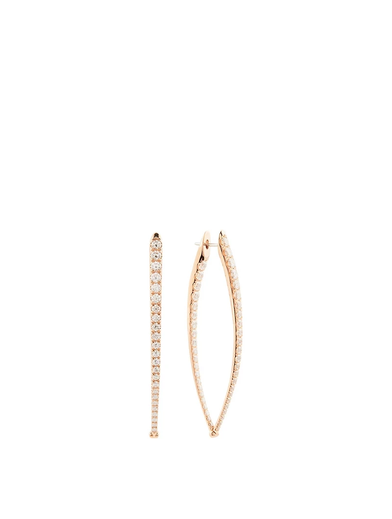 Extra Large Cristina 18K Rose Gold Earrings With Diamonds