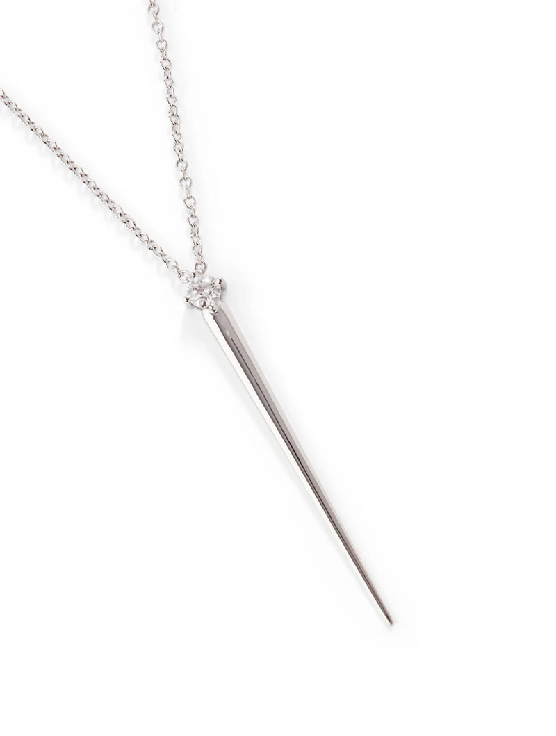 Aria 18K White Gold Dagger Necklace With Diamonds