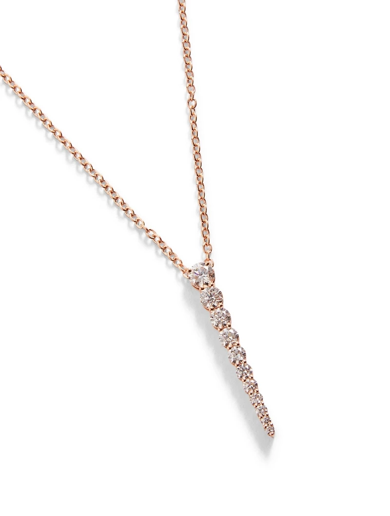Aria 18K Rose Gold Necklace With Diamonds