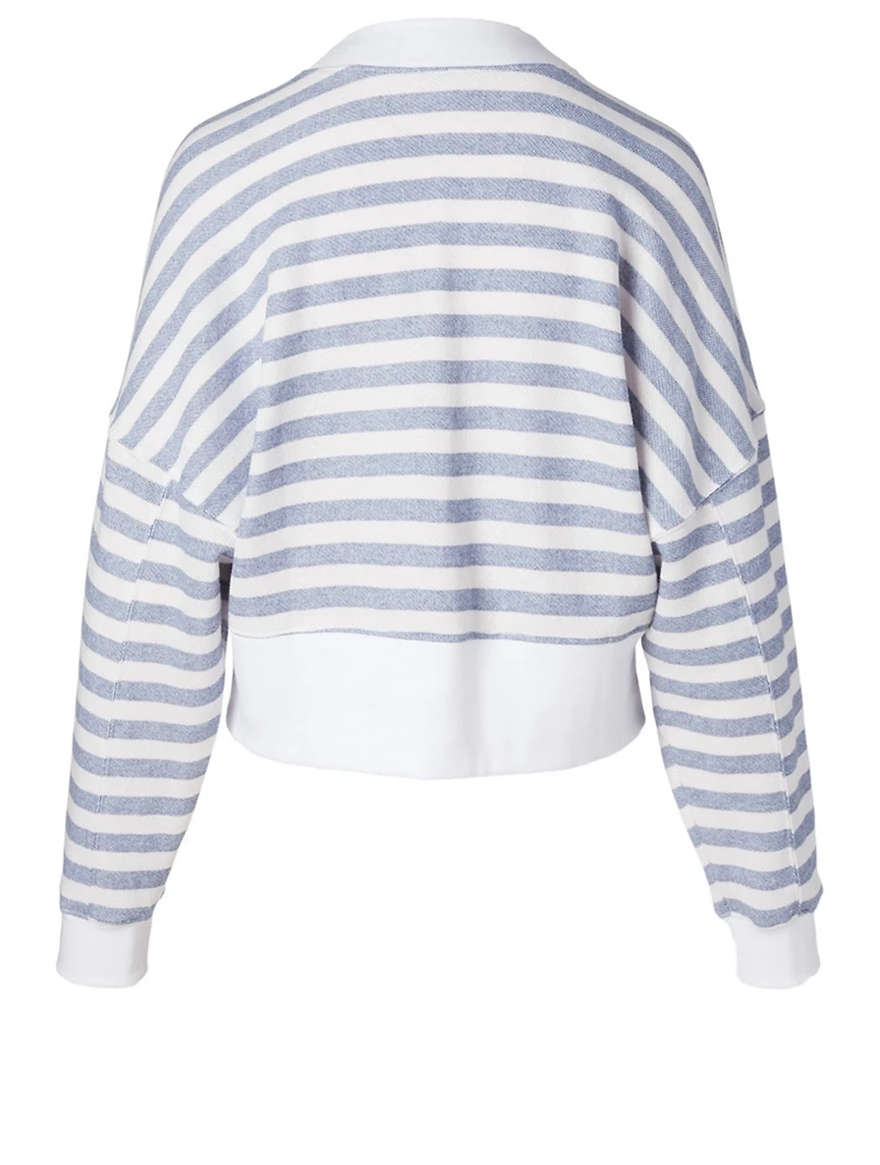 Drop Shoulder Sweater Stripe Print