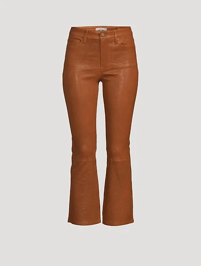Le Crop Mini Bootcut Leather Pants