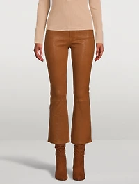 Le Crop Mini Bootcut Leather Pants