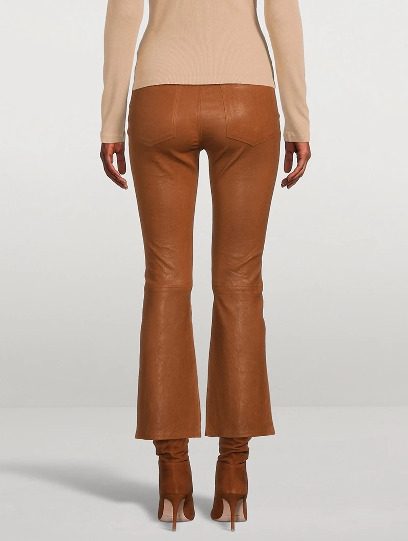 Le Crop Mini Bootcut Leather Pants