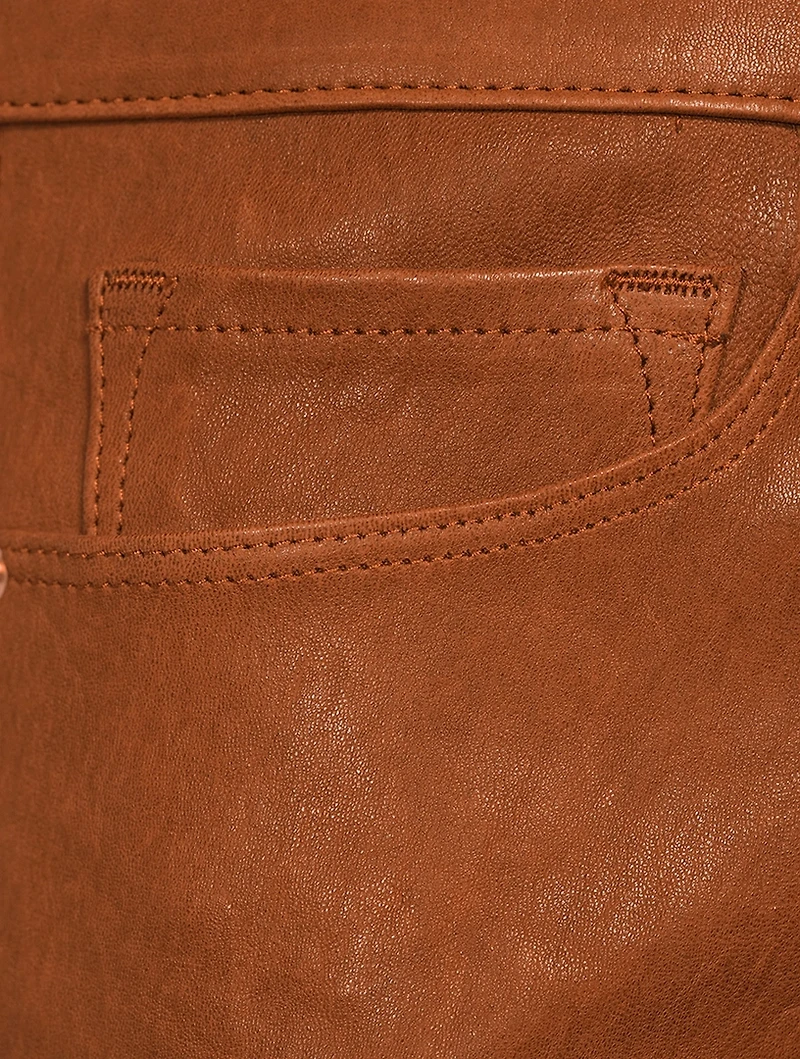Le Crop Mini Bootcut Leather Pants