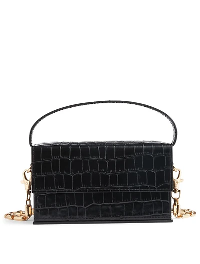 Small Ida Croc-Embossed Leather Clutch Bag