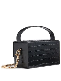 Small Ida Croc-Embossed Leather Clutch Bag