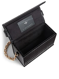 Small Ida Croc-Embossed Leather Clutch Bag