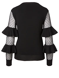 Long-Sleeve Ruffle Sweater
