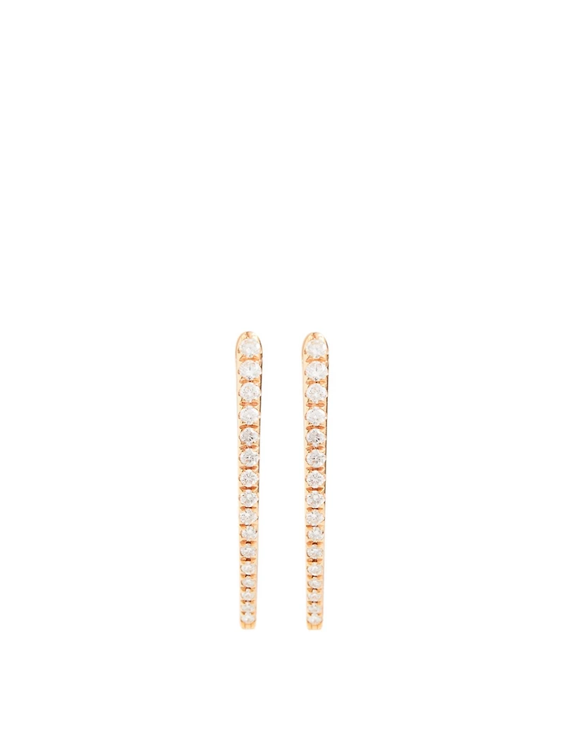 Medium Cristina 18K Rose Gold Earrings With Diamonds