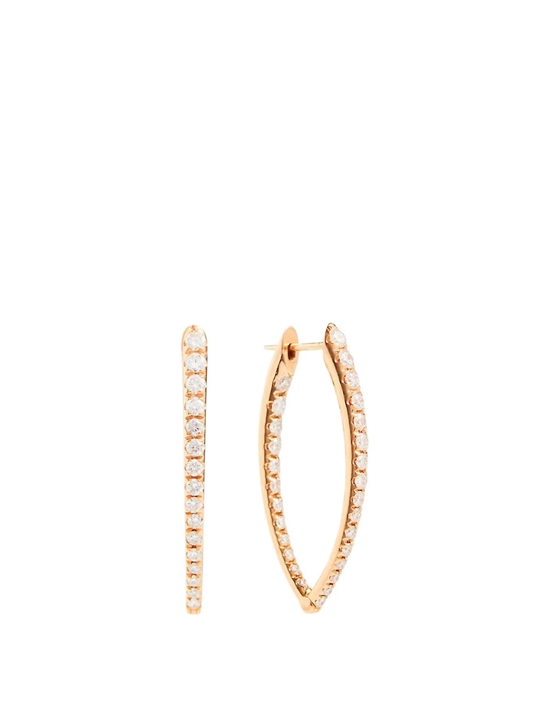 Medium Cristina 18K Rose Gold Earrings With Diamonds