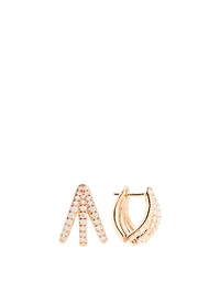 Cris 18K Rose Gold Earrings With Diamonds
