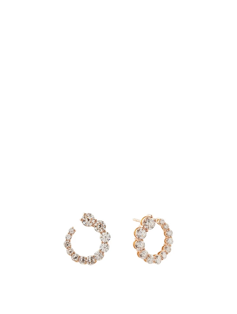 Aria 18K Rose Gold Earwraps With Diamonds