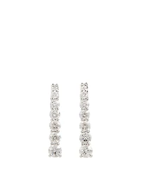 Small Aria 18K White Gold Earhooks With Diamonds