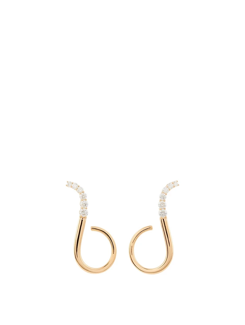 Aria Grace 18K Gold Earrings With Diamonds