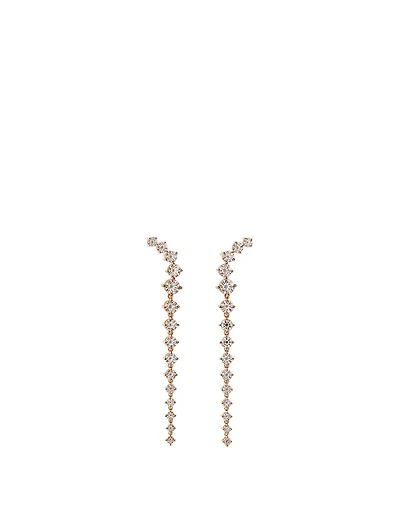 Aria 18K Rose Gold Dagger Earrings With Diamonds