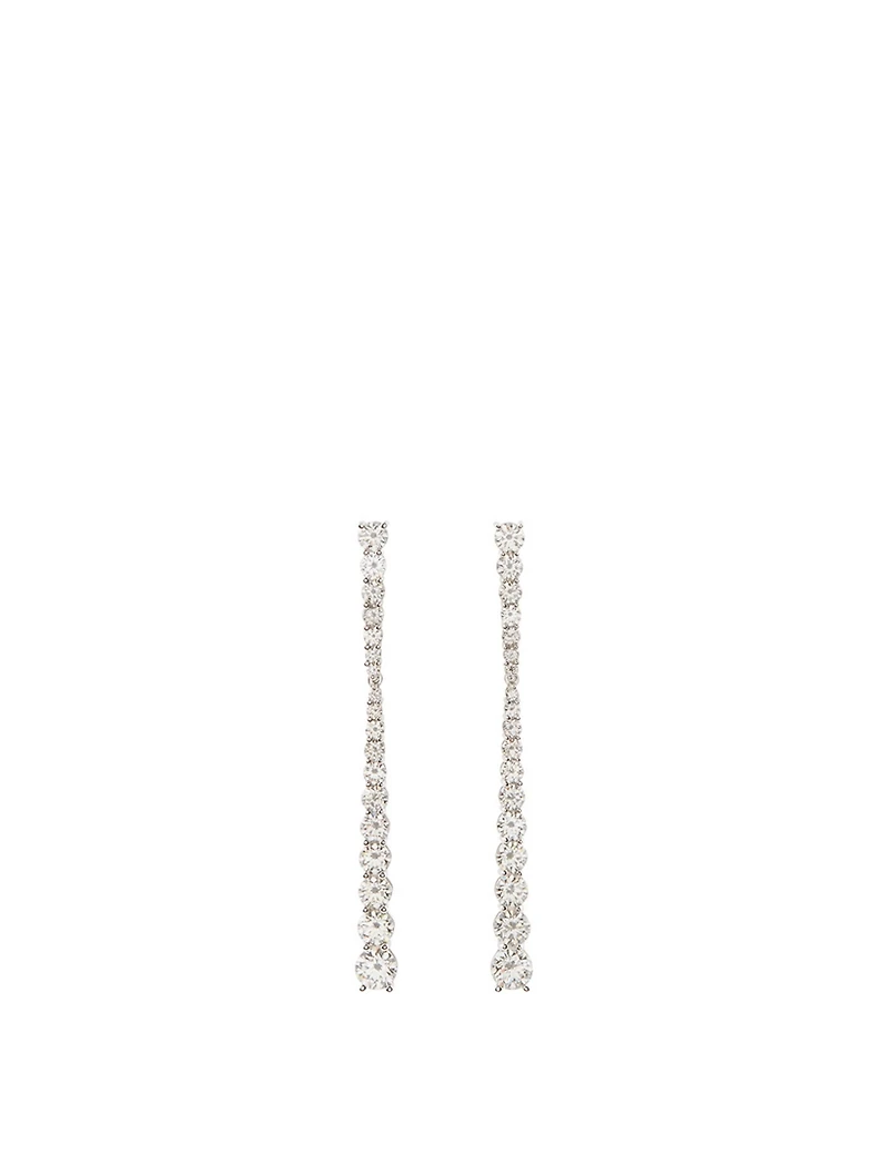 Small Aria 18K White Gold Stiletto Earrings With Diamonds