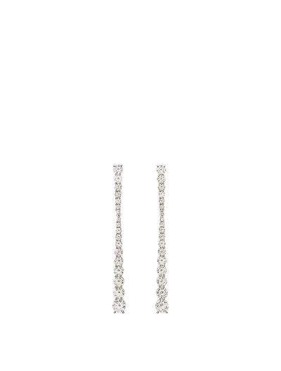 Small Aria 18K White Gold Stiletto Earrings With Diamonds