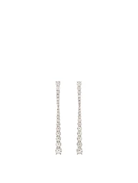 Small Aria 18K White Gold Stiletto Earrings With Diamonds