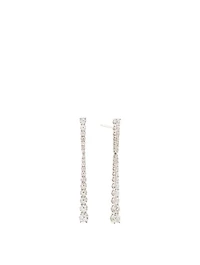 Small Aria 18K White Gold Stiletto Earrings With Diamonds