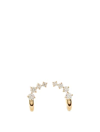 Aria 18K Gold Huggie Hoop Dagger Earrings With Diamonds